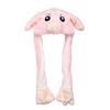 Women Girls Soft Warm Plush Rabbit Pinch Airbag Animals Ear Hat Funny Cap