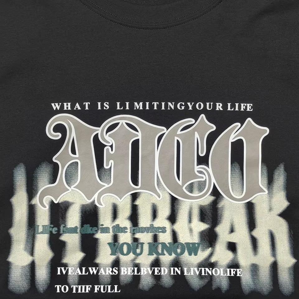 Summer Cotton Men's Letter Print T-Shirts Streetwear Hip Hop Punk Graphic Tees Summer Casual Relaxed Short Sleeve Harajuku Tops