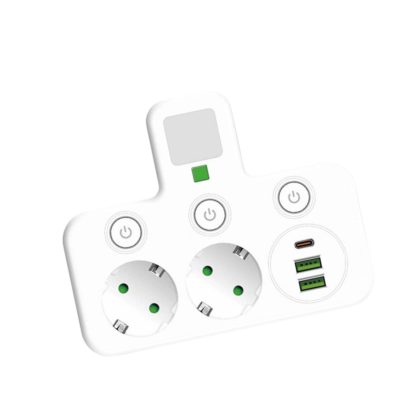 

Multifunctional Socket Adapters 2/3 Outlets Individual Switches Control Wall Mounted Desktop Socket for Home Office