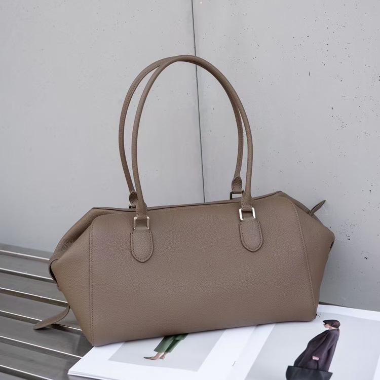 

Нишевая и высококлассная кожаная сумка для боулинга, Универсальная сумка-тоут для поездок на работу, Женская сумка на одно плечо из французской кожи