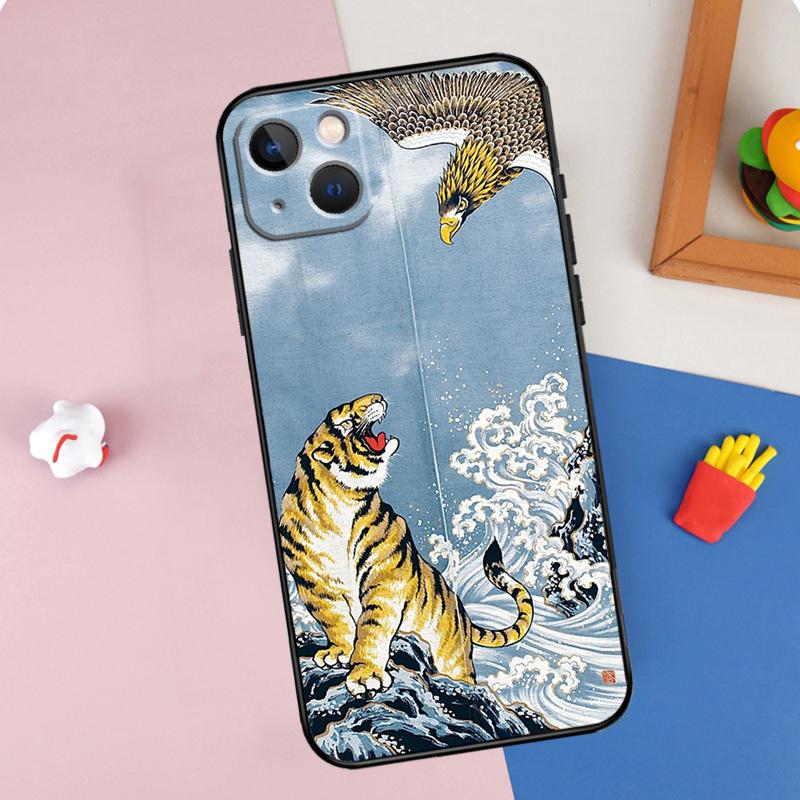Japanese Style Art Japan Phone Case For iPhone 16 Pro Max 11 12 13 14 15 Pro Max Mini XR 15 16 Plus 16e Cover Shell