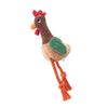 Squeaky Plush Rooster Dog Chewing Rope Toy With Soft Cotton Soothing Teething Toy For Indoor Outdoor Pet Entertainment