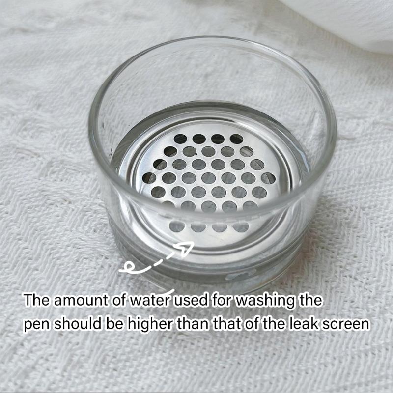 Acrylic Clear Nail Pen Cleaning Cup With Lid For Organizing Glitters Brushes Glitters Cleaning Cup Nail Art Accessories