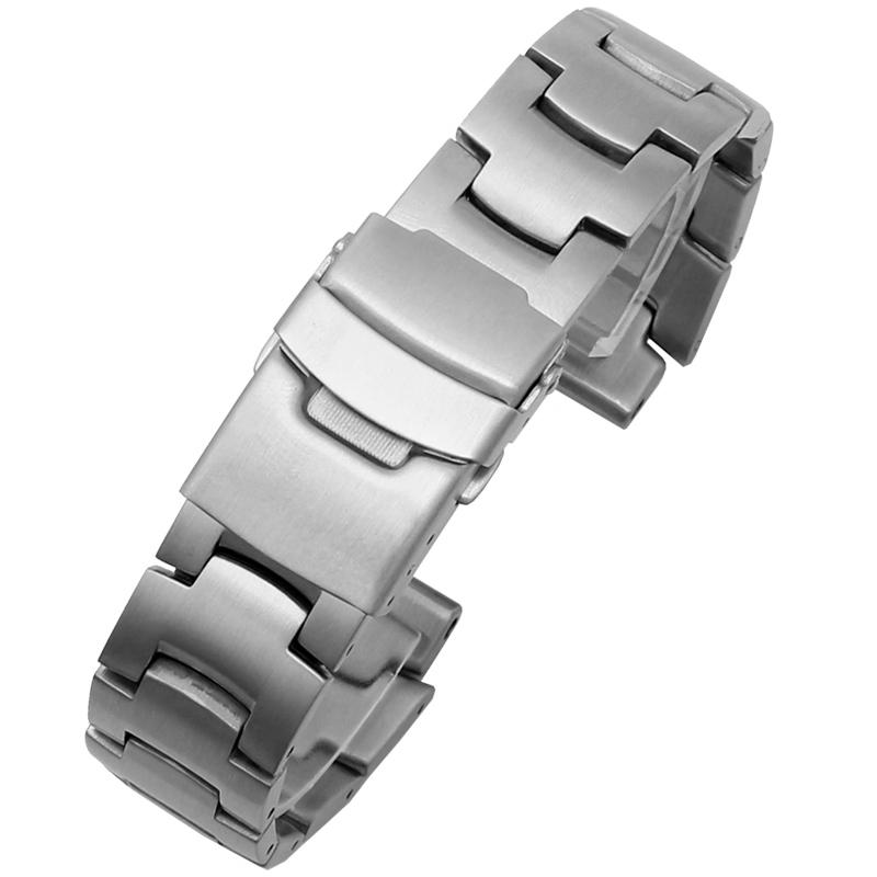 Solid Stainless Steel Strap Men For Casio PRG-250/PRG-260/PRG-280/500/510/550 Watch Band Sport Mountain Metal Watch Chain 18mm