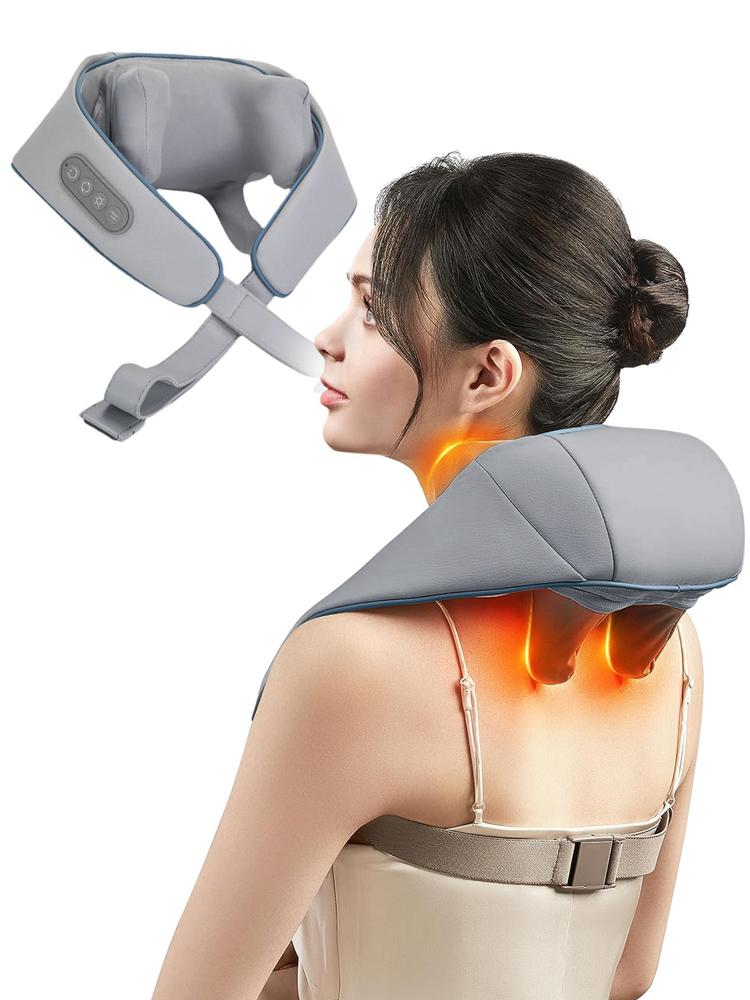 

Bestselling Electric Shoulder Neck Massager Targets Trapezius Muscle Shawl-Style for Neck Relief Slanted Shoulder Pillow