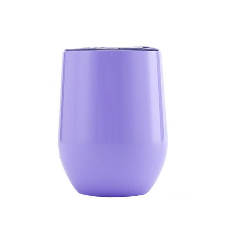 Custom 12oz Stainless Steel Double Layer Eggshell Insulated Vacuum Thermos Coffee Cup Outdoor Mini Egg Shaped Cup Mug with Lid