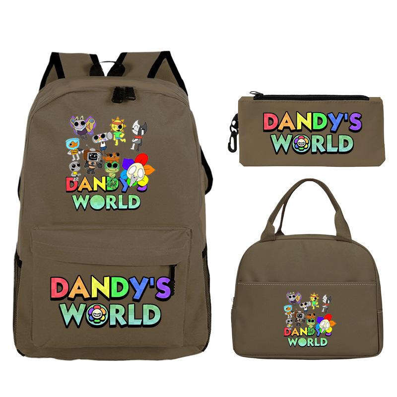Dandy's World Game Merchandise Printed Children's School Bag Set Teen Backpack Three-piece Set