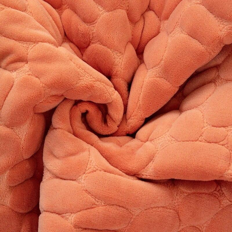 Winter Thickened Non-Slip Quilted Cushion Simple Modern Sofa Cover Cover Cloth Plush Solid Color Stone  Pattern Sofa Cushion