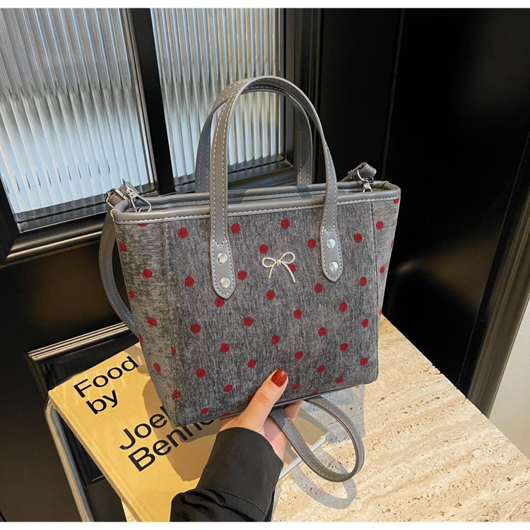 

Модная женская сумка-ведро Niche, ручная сумка-ведро, осень 2024 года, новая модная сумка через плечо с бантом, высококачественная сумка-мессенджер 26*11*20 серый