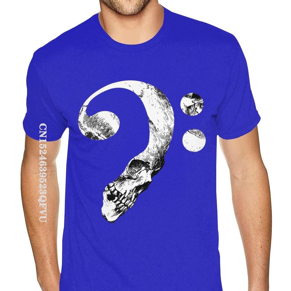 Bass Clef Skull Music Notes Cotton Plus Size For Men Corlorful Custom Oversized Anime Tshirt Men Tees England Style