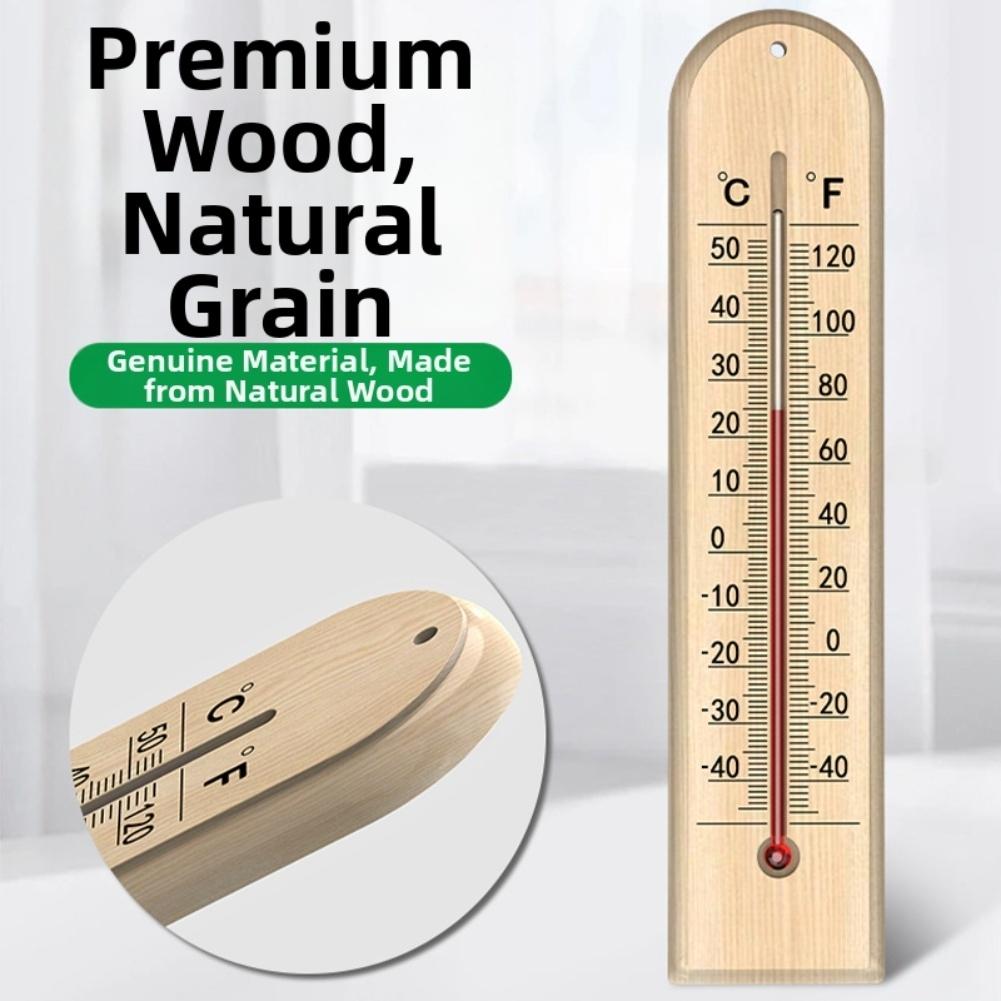 Wooden Thermometer Wall Thermometer Natural Wood Construction