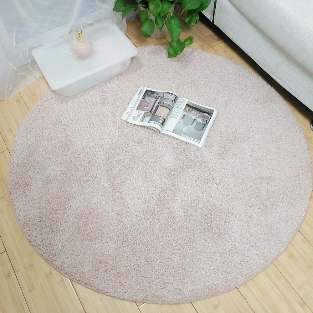 Round Carpet, Two Tone Short Plush Carpet, Living Room Coffee Table Carpet, Bedroom Bedside Mat, Hanging Basket Mat