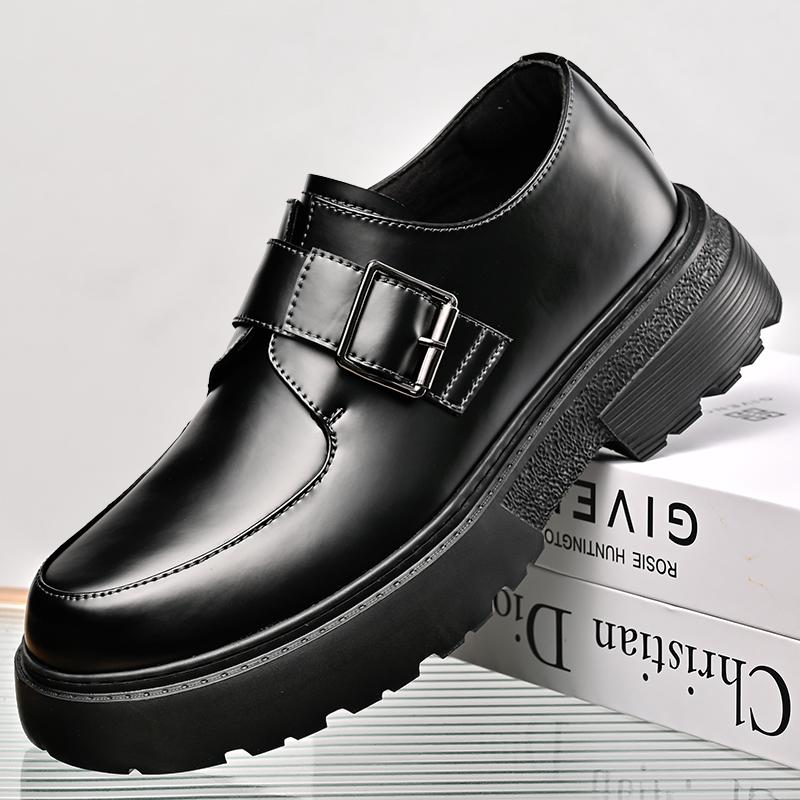 Fashion Brand Men Genuine Leather Shoes Chunky Platform Retro Shoes Comfortable Street Fashion High Quality Oxfords Casual Commute Shoes