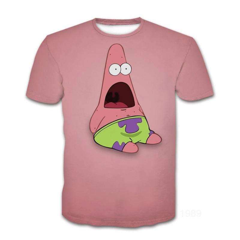 Summer Short Sleeved T-shirt Flower Pattern Trendy 3D Round Neck Top for Men Women Shirt