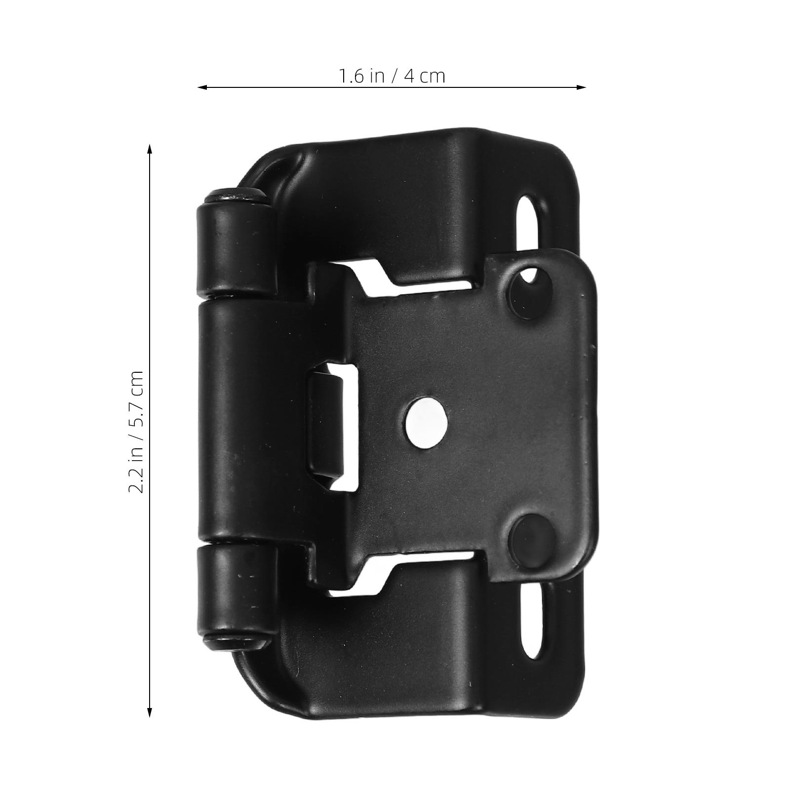 

2Pcs Overlay Self-Closing Cabinet Door Hinges Semi Concealed Heavy Duty Brushed Nickel Close Hinges for Rv Marine Yacht Home чорний