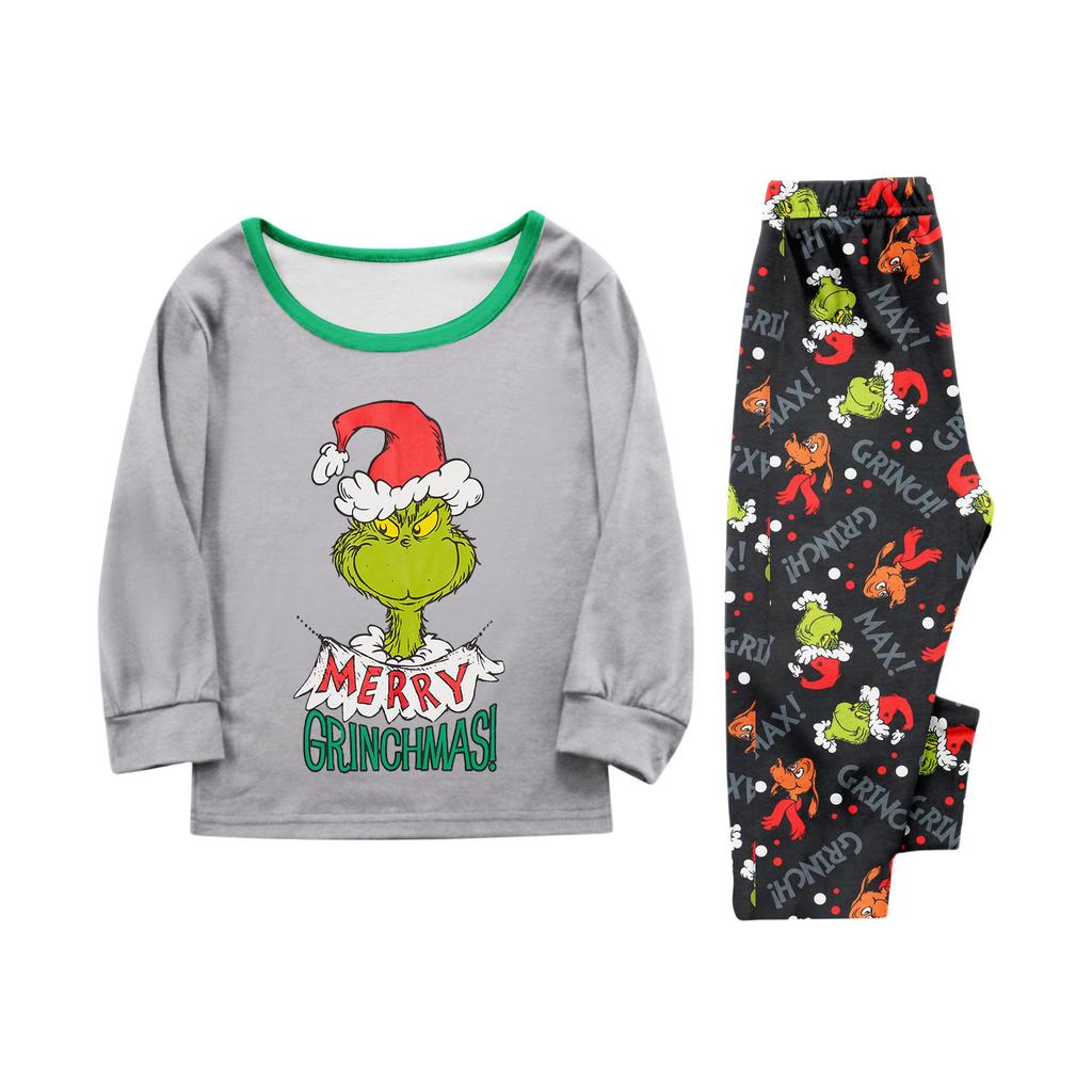 Parent-child Christmas Print Home Suit Long-sleeved Top And Pants