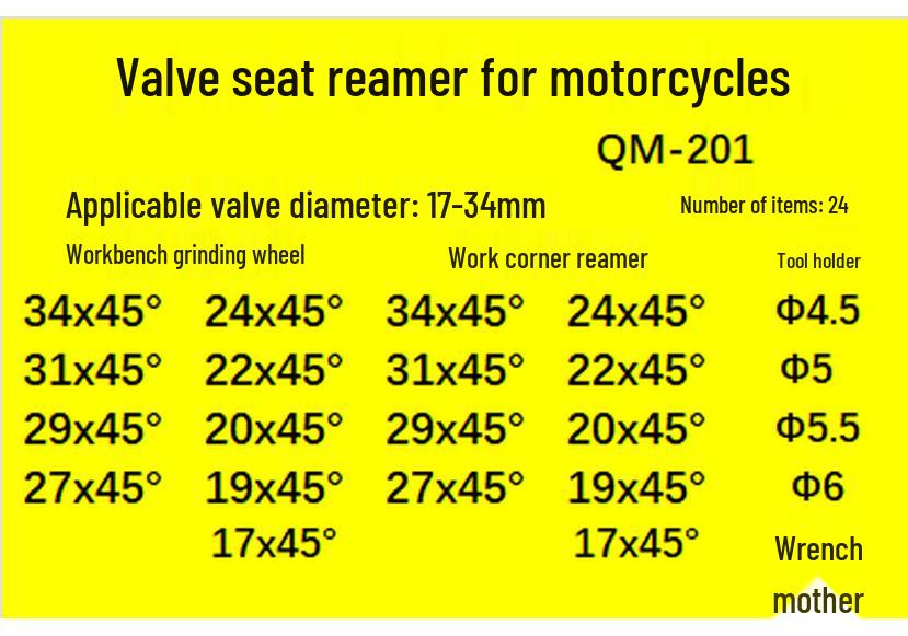 Valve Seat Reamer Grinding Tool for Motorcycle, Automobile, Diesel Engine