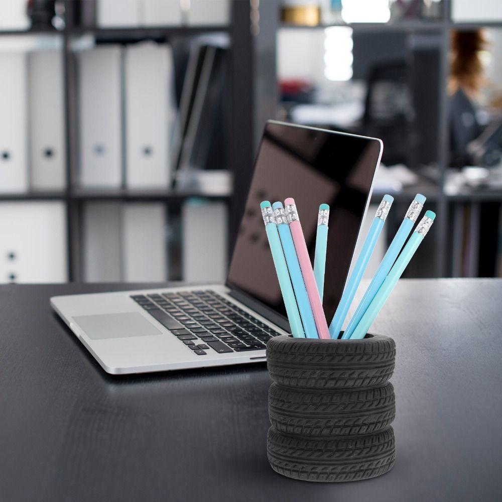 Stationery Storage Stationery Desk Organizer Car Tyre Design Box Pencil Holder  Office Decor