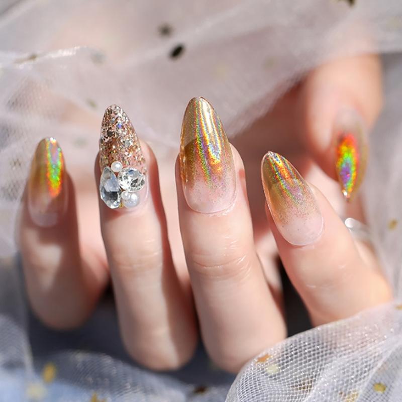 Aurora Pearl Silver Nails Glitter Dust Chrome Moonlight Silver Rubbing On Powder Shell Mirror Pigment Nail Art Supplies Decorati