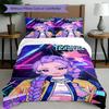 3-teiliges Bettbezug-Set (1 * Bettbezug + 2 * Kissenbezug, ohne Kern),KPop Dämonenjäger Druck Bettwäsche-Set, Schlafzimmer-Dekoration, Ganzjahres, Geburtstagsgeschenk