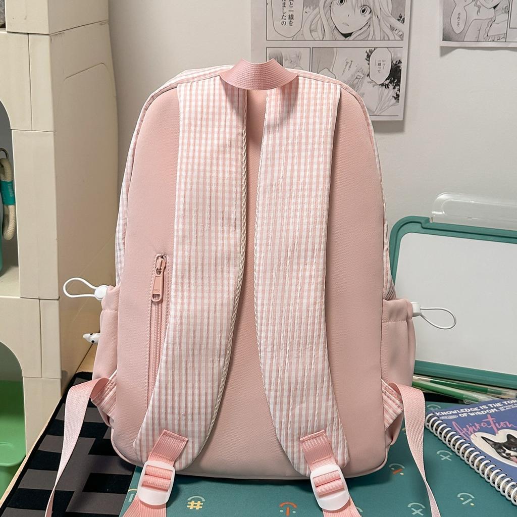 Schoolbag powder condensation warm bubble wrinkle spinning schoolbag Japanese girl milk pastoral layered storage outing shopping backpack