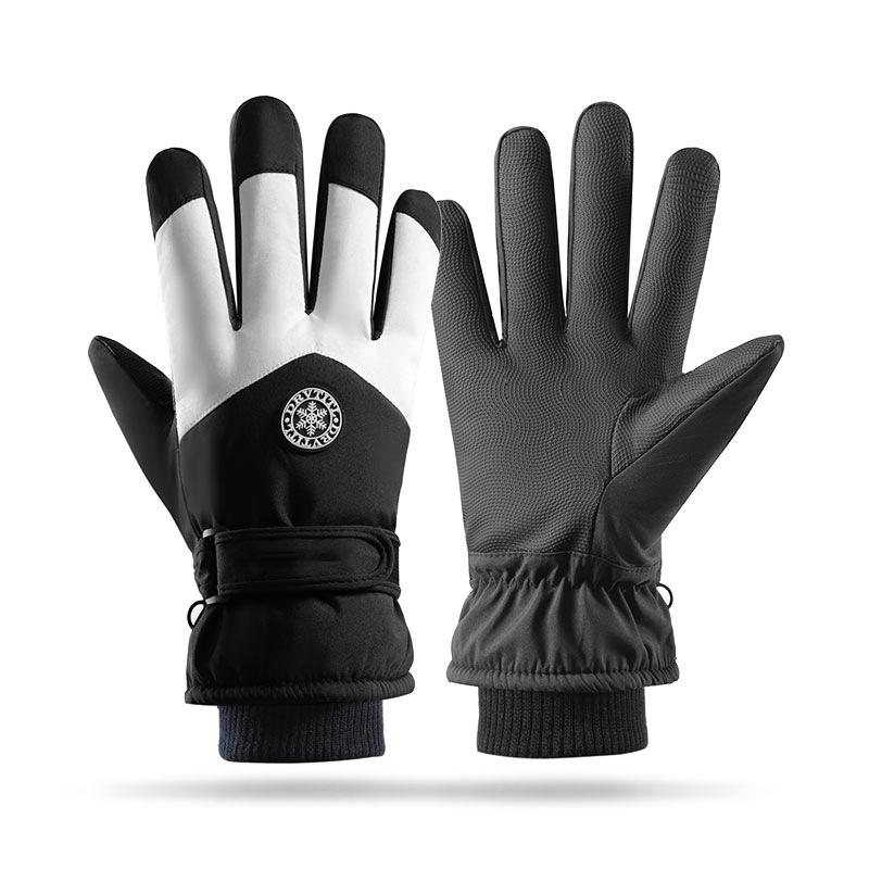 Ski Gloves Winter Warm Gloves Men's and Women's Cycling Gloves Thickened Finger Touch Screen Hiking Couple Anti Slip and Windproof Gloves