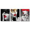 3pcs/set Canvas Poster Red Lips Woman Black and White Art Decoration Painting Modern Wall Art Poster Living Room Decorative