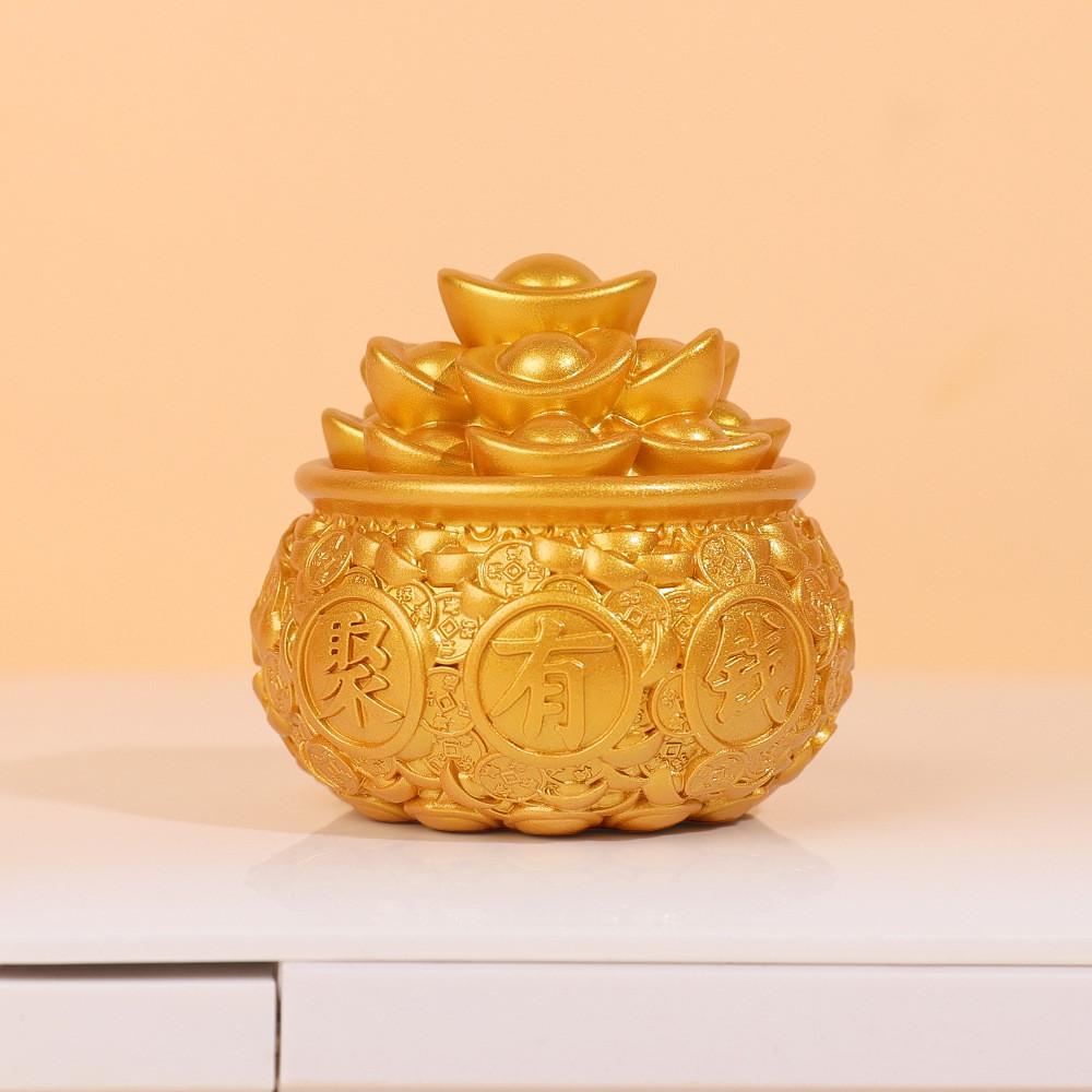 

Style Resin Fortune Basin With Prosperity Coins For Office Or Home Decor Gift Style F