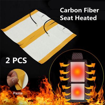 Universal 2Pcs 48×27cm Carbon Fiber Auto Car SUV Seat Heated Heater Heating Pad 12V