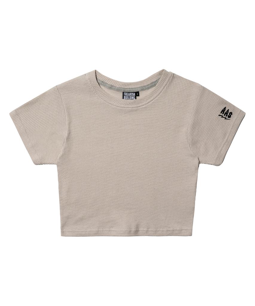 FREAKISH BUILDING Namib Waffle Crop Top (Grey)
