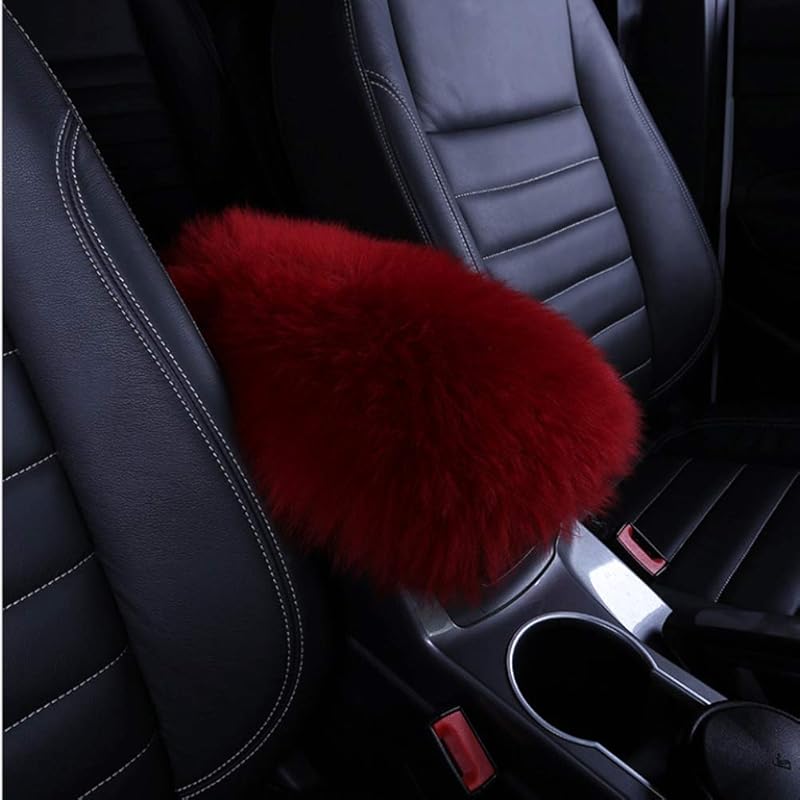 Auto Center Console Cover, EGBANG Console Cover Armrest Pads, Warm Winter Sheepskin Wool Car Armrest Seat Box Pad Cushion Protector Universal Fit