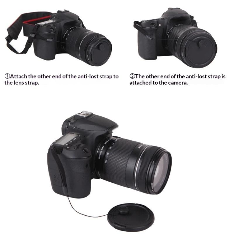 2Pcs Camera Lens Cap Anti-Lost Rope Universal Elastic Leash Secure Hold Strap for  Mirrorless Camera Daily Use