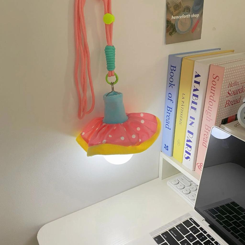 Colorful Lamp Portable Flower Lamp Wind Chimes Hanging Lantern Home Decoration Girl Birthday Gift Bedroom Night Light