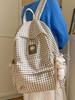 Japanese Retro Plaid Backpack for Women - Lightweight Autumn/Winter Bag for Middle and High School Girls