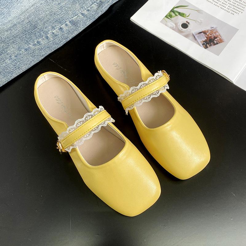 Dopamine Word with Mary Jane Shoes Women's Summer New with Skirt Shallow Mouth Single Shoes