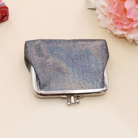 Vintage Glitter Mini Coin Purse, Portable Kiss Lock Closure Change Pouch, Double-layer Coin Wallet for Cards, Jewelry, Cash, Keys