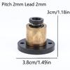 T8 Anti-Backlash Brass Trapezoidal Lead Screw Nut Eliminate Clearance Nut Pitch 2Mm Lead 2Mm 4Mm 8Mm For Cnc 3D Printer