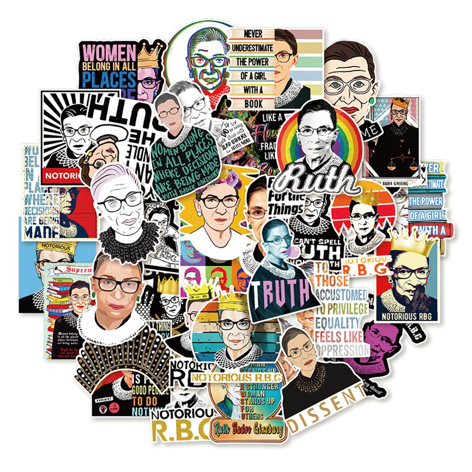 

50 Ginsburg Graffiti Stickers Suitcase Refrigerator Mobile Phone Skateboard Stickers Waterproof Hand Account
