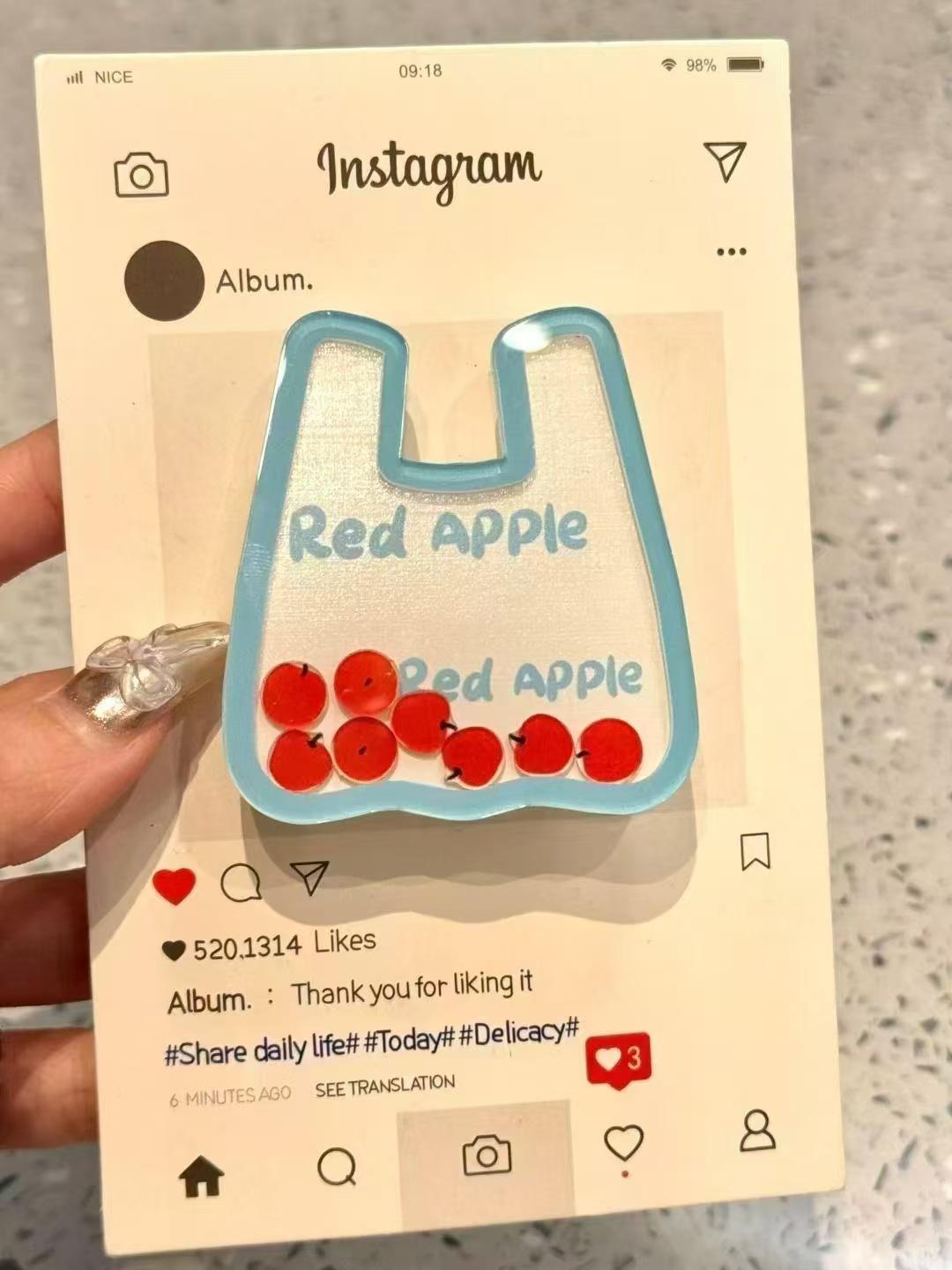 Shake-Shake Fun Mobile Phone Airbag Bracket & Magnetic Acrylic Keychain Set Adhesive