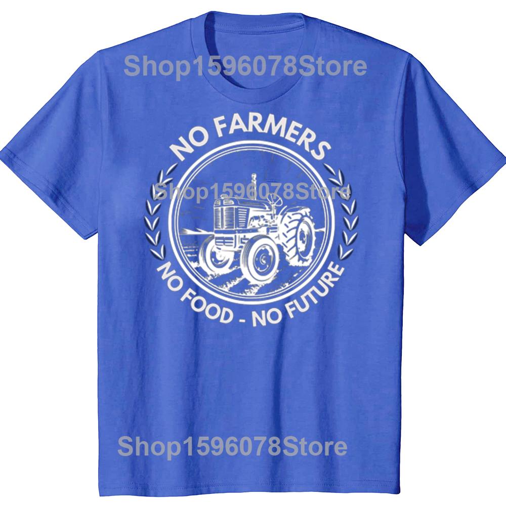 Funny Tractor No Farmers No Food Farming Agriculture Tshirts Men Fashion Casual Tshirt 100 Cotton Loose Oversized T Shirt