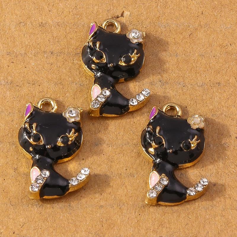 10pcs Enamel Crystal Rhinestones Animal Elephant Pendants Charms for Jewelry DIY Earrings Necklace Bracelet Accessories
