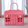 24x14x16cm Woven Storage Basket with Ergonomic Handle for Functional Use In Shopping Outings Picnics and Homes Decors