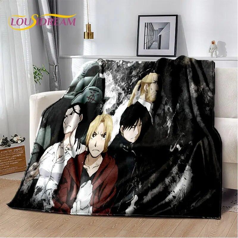 Fullmetal Alchemist Anime Cartoon Soft Plush Blanket,Flannel Blanket Throw Blanket for Living Room Bedroom Bed Sofa Picnic Cover