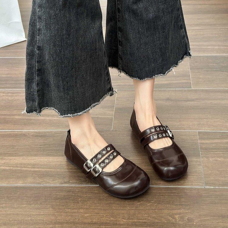 Mary Jane Fashionable and Comfortable Single Shoes Female Flat Shoes Summer Women's Shoes Silver Shoes Shoes
