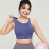 Front Zip Plus Size High-Impact Sports Bra with Stylish Back Design