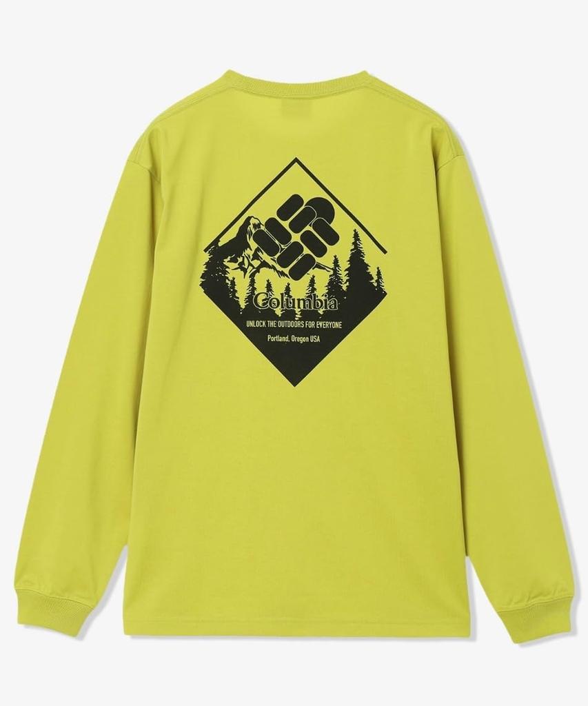 Urban Hike Graphic Long Sleeve PG3669 XL Bright Olive Back Print [Columbia] T-Shirt Men's