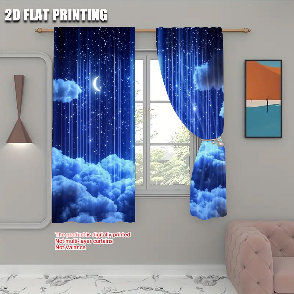 Drapes Starry Sky Durable Polyester Without Electricity Party Decorations Suitable Decor Curtain
