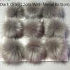 1PC DIY Women Large Faux Raccoon Fur Pom Pom Ball with Press Button For Knitting Hat