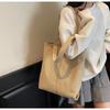 Simple Casual Shopping Bag Canvas Bag New Fashion Retro Texture Tote Shoulder Bag