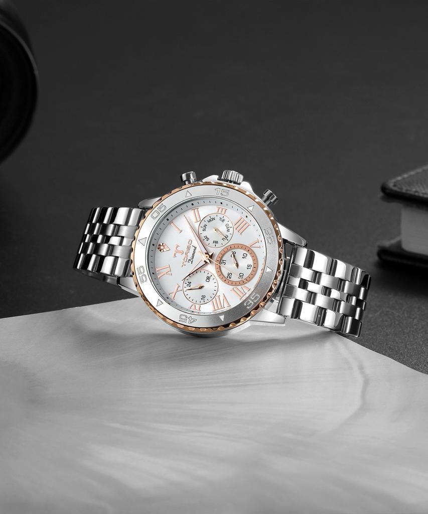 Toleuso T76-Sss Ballios Multi Diamond Watch Metal Men'S Watch